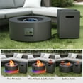 thumbnail image 4 of 30 in. Round 50000 BTU Coating Steel Outdoor Fire Pit Table with Tank Holder, LED Light, Cobalt Blue Beans,Gas Fire Pit Table for Outside, 4 of 9