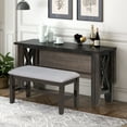 thumbnail image 5 of BTMWAY 6 Piece Dining Table Set, New Upgraded Solid Wood Dining Room Table Set with Space Saving Foldable Table, Fabric Upholstered Bench and Chairs, Modern Home Kitchen Table and Chairs Set, Espresso, 5 of 15
