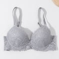 thumbnail image 7 of Inglocry Lace Nursing Bra, Wirefree Padded Nursing Bras for Breastfeeding, V Neck Maternity Bra for Pregnancy, Soft Lace Gray 90B, 7 of 7
