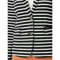 thumbnail image 7 of MODA NOVA Juniors Notched Lapel Long Sleeves Button Striped Blazer, 7 of 7