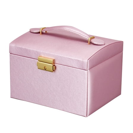Organization Storage - Women's Jewelry Box Storage Box Leather Jewelry Storage Box With Lock Three-layer Jewelry Box Storage Trunks & Bag