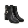 thumbnail image 3 of Leozcaa Ankle Boots for Women's Chunky Heel Close Toe Fall Heeled Booties Shoes Short Boots Belt Buckle, 3 of 7