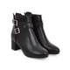 thumbnail image 3 of NECHOLOGY Botas Mujer Zapatos Botines mujer Botas de tacón grueso para mujer de otoño e invierno, hebilla de cinturón, botas de mujer con cremallera lateral de tacón medio (Black, 7.50), 3 of 7