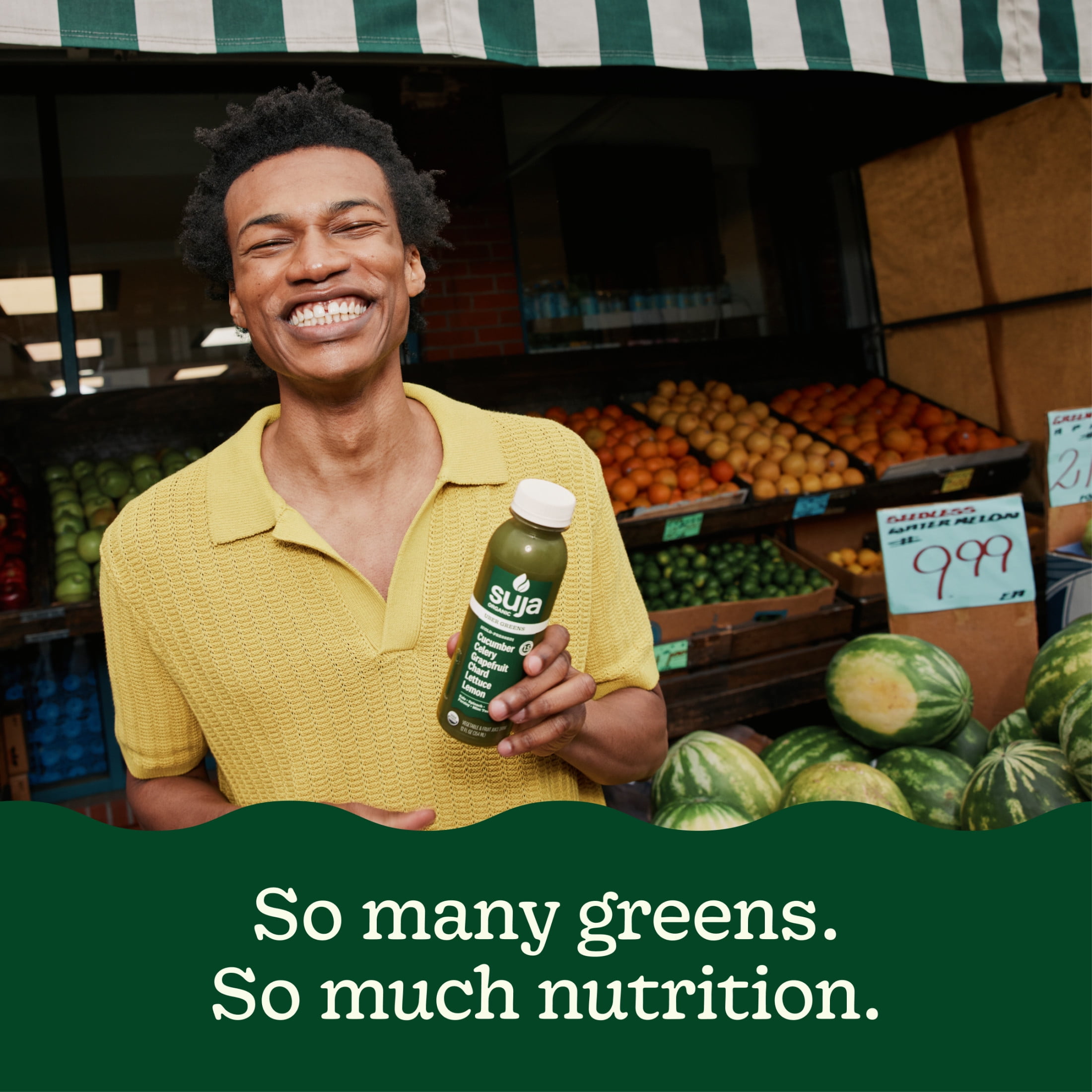 Suja Organic Uber Greens Cold Pressed Juice Drink, 32 fl oz Bottle