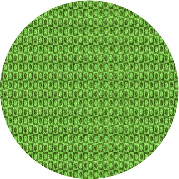 Ahgly Company Machine Washable Indoor Round Transitional Green Area Rugs, 4' Round