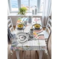 thumbnail image 3 of Easter Rectangle Tablecloth, Spring Bunny Eggs Tree Butterfly Grey Wooden Waterproof & StainResistant Tablecloth, Washable Oil-proof Table Cover for Dining/Party/Wedding/Camping/Buffet 52x70 In, 3 of 9
