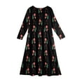 thumbnail image 3 of Inglocry Girls Maxi Dress Casual Holiday Long Dresses with Pockets Round Neck Cute Dresses For Teens 5-14 Black 9-10Y, 3 of 4