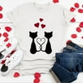 thumbnail image 2 of JINMGG Womens Tops Clearance under $5 Adult's Valentine's Day Round Neck Cat Print T-Shirt White M, 2 of 3