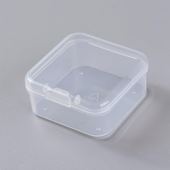 5Pcs Clear Plastic Bead Storage Containers Bead Organizer Box Small Bead Organizer Square Plastic Storage Cases with Hinged Lid for Small Items Mini Transparent Storing Boxes Craft Storage Case