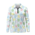 thumbnail image 2 of Uorisanigo Cute Easter Egg Women's Golf Top Quick Dry Soft Athletic Polo Workout Tops Fashion Quarter Zip Pullover for Tennis Hiking & Outdoor Sports Size M, 2 of 7