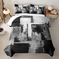 thumbnail image 2 of Homewish Watercolor Block Twin Quilt Set,Abstract Grunge Twin Coverlet Set,Gray,2 Pieces, 2 of 7