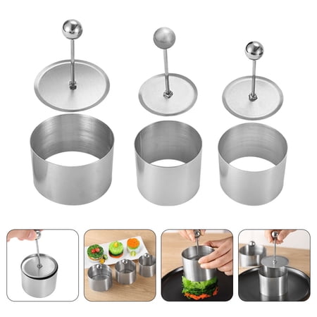 unbranded 3 Sets Stainless Steel Baking Tool Round Mold for Home Kitchen