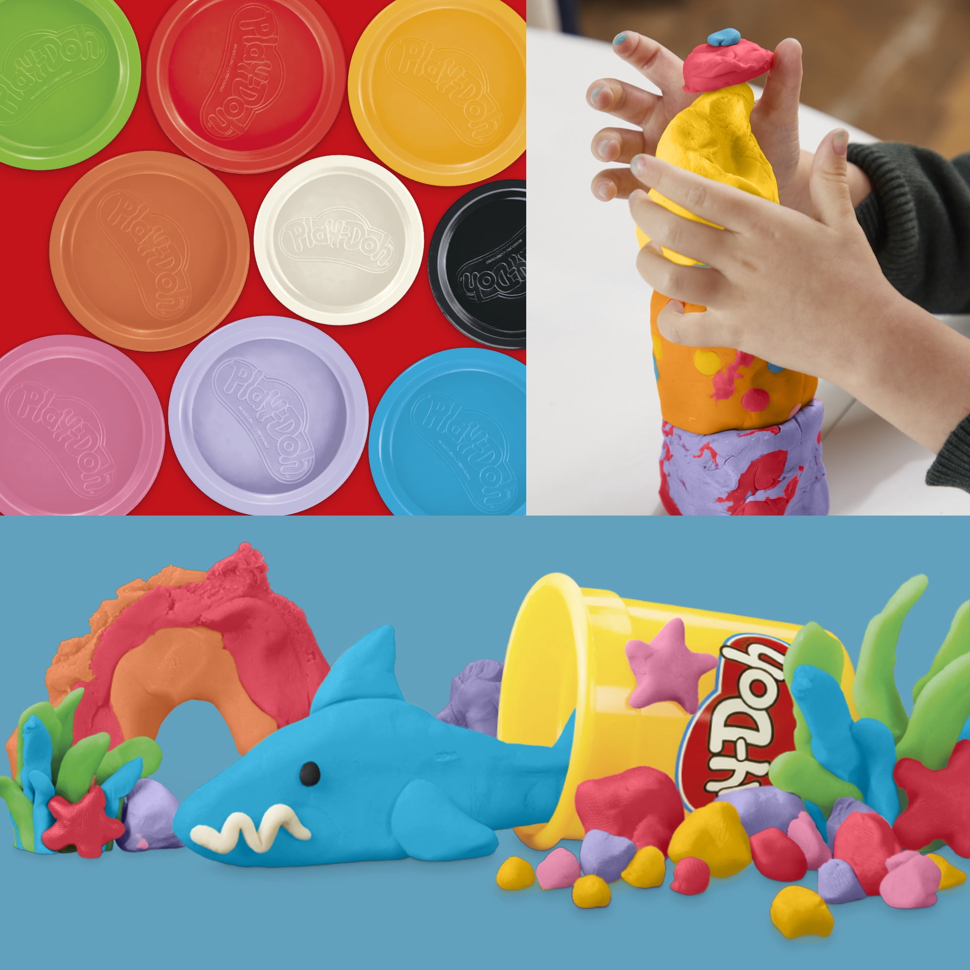 Play-Doh Bucket of Fun 20-Color Modeling Compound Set with 14 Tools & Storage Bucket, Classroom Supplies, Kids Ages 3+