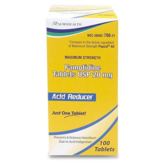 Aurohealth Maximum Strength Famotidine Tablets USP 20 mg 100 Count