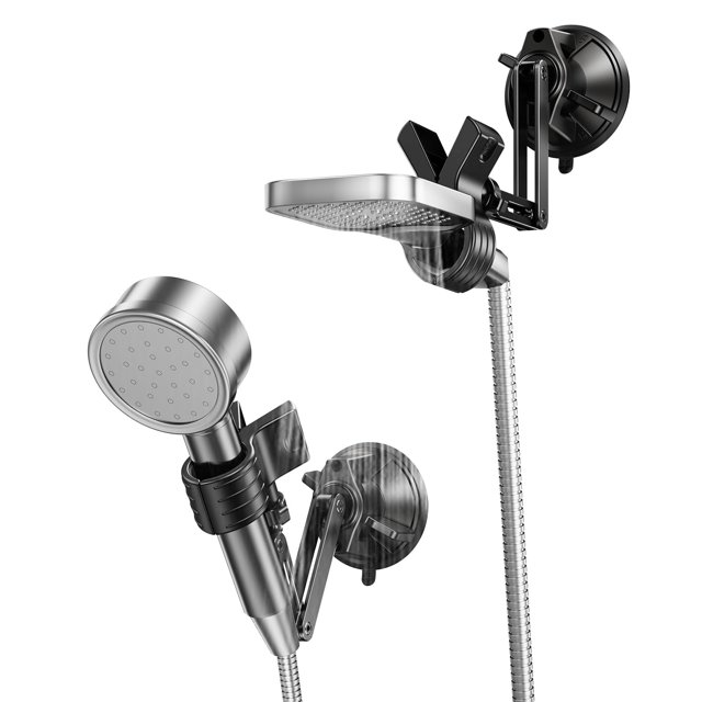 Soporte para cabezal de ducha Blissfuhue ajustable con ventosa 360°