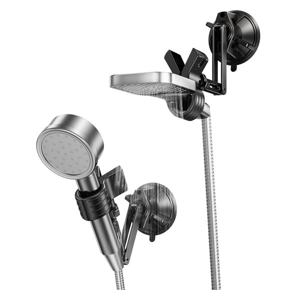 Soporte para cabezal de ducha Blissfuhue ajustable con ventosa 360°