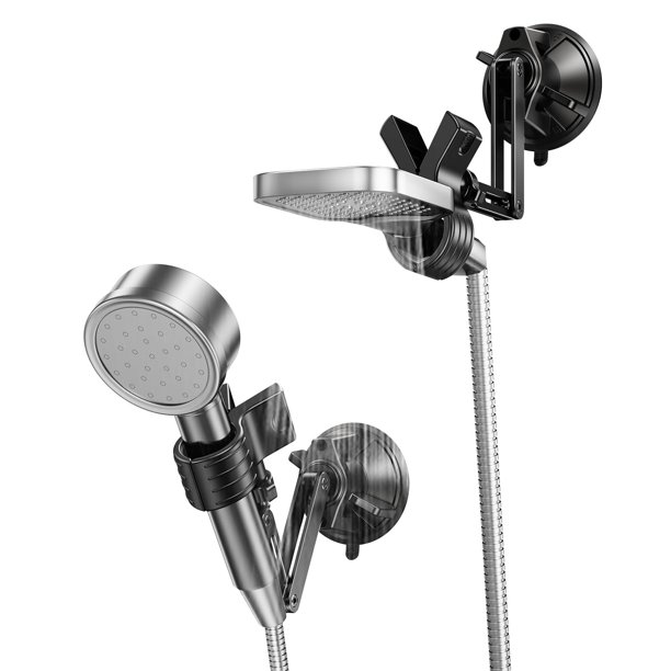 Soporte para cabezal de ducha Blissfuhue ajustable con ventosa 360°
