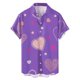 thumbnail image 3 of Camisa con estampado de corazón y amor para hombre, blusa de manga corta abotonada de verano, ropa para el día de San Valentín, vestidos de fiesta sociales, tops, 3 of 5