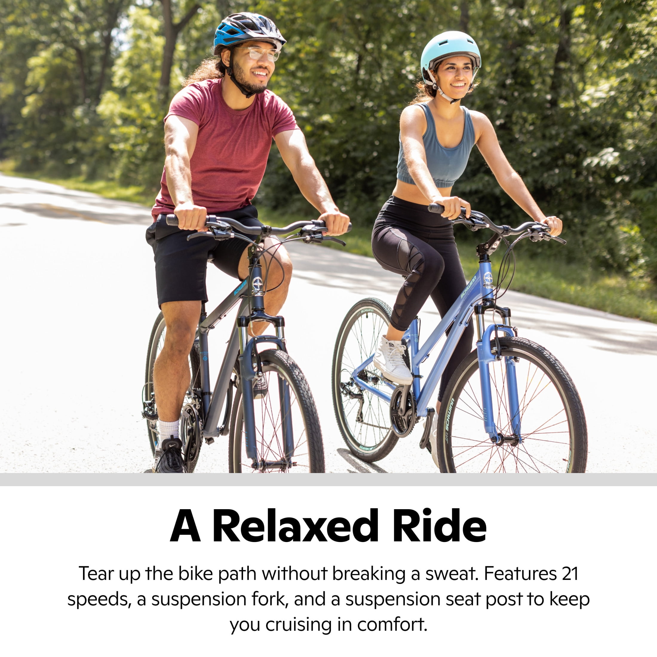 Schwinn Trailway Hybrid Bike, 700c Wheel, 21 Speeds, Blue