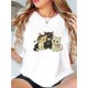 thumbnail image 1 of Camiseta De Mujer De Verano Ligera Básica Para Mochilero, Camping, CaminarWomen'S Casual Crew Neck Short Sleeve T-Shirt, Polyester Knit Fabric with Medium Stretch, Animal Pattern, with Cat Print, fo, 1 of 7
