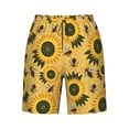 thumbnail image 6 of KLL Bees and Sunflowers Men's Casual Summer Beach Shorts Hawaiian Shorts with Pockets-XX-Large, 6 of 6