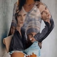 thumbnail image 2 of The Twilight Saga Womens T Shirts V Neck Long Sleeve Tops Causal Loose Summer T-Shirts XL, 2 of 7