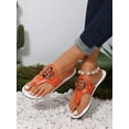 thumbnail image 3 of opean And American Style Plus Size Women's Metal Large Disc Sandals With Toe Ring And Open Toe, Fashionable Slippers For Casual And Beach Outfits I, 3 of 4