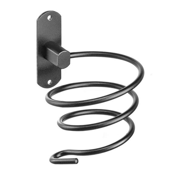Wall Mounted Blow Dryer Holder Aluminum Alloy for Bathroom Vanity Storage with Open Front Design