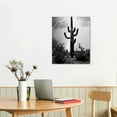 thumbnail image 2 of ONETECH  Black and White Saguaro Desert Wall Art Arizona in Lightning Storm Picture Canvas Prints Modern Western Natural Landscape Painting Southwest Decor for Home Living Room 12x16 in, 2 of 5