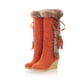 thumbnail image 2 of Botas de nieve nuevas de moda de otoño e invierno de comercio exterior europeo y americano, botas de mujer cálidas de piel de conejo con tacón de pendiente y salida de fábrica, 2 of 5