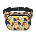 thumbnail image 1 of Kdxio Sac Banane à Double Couche Imprimé Instruments de Musique Ceinture Réglable Sac Mains Libres Voyage Randonnée Course Sergé Poches de Sécurité, 1 of 9