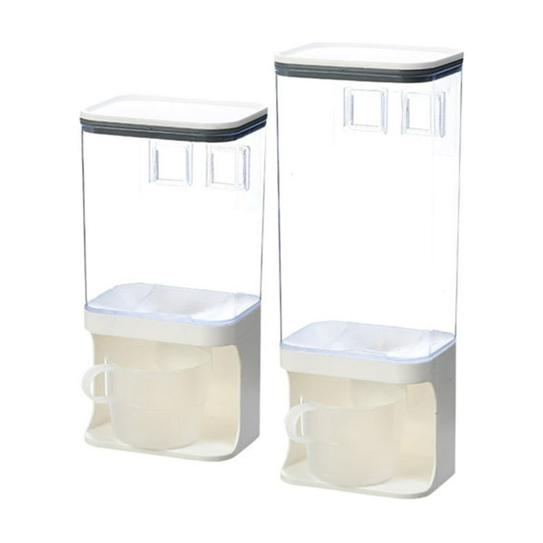 Vikakiooze Transparent Food Grain Seal Storage Cans Jar Tank Divider Boxes  Kitchen Plastic 