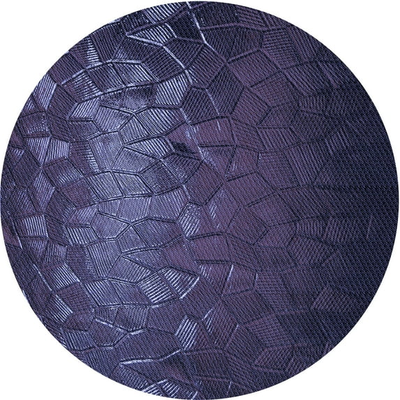 Ahgly Company Machine Washable Indoor Square Transitional Night Blue Area Rugs, 3' Square