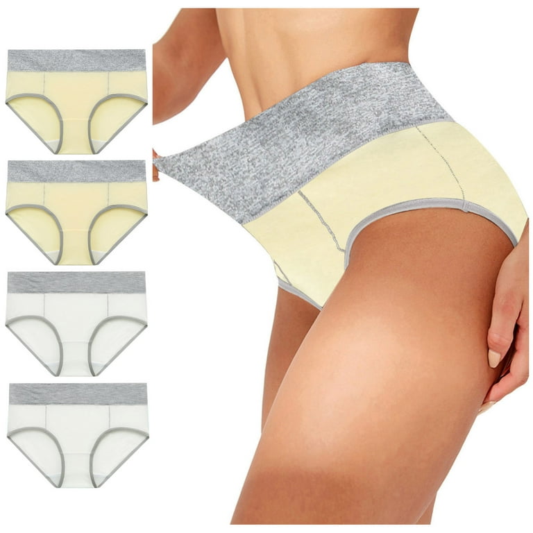 QIPOPIQ Underwear for Women Plus Size Solid Color Patchwork Briefs