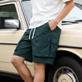 thumbnail image 6 of Mens Cargo Shorts Plus Size Drawstring Elastic Waist Straight Leg Multi Pockets Summer Outdoor Hiking Beach Shorts S-4XL, 6 of 10