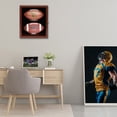 thumbnail image 3 of Football Case Display Case Wall Mount Full Size Wooden Football Box Memorabilia w/98% UV Acrylic Door Holder Transparent Signed Protective Shelf (Double Ball - Cherry), 3 of 6