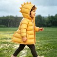 thumbnail image 6 of Chiccall Toddler Kids Cute Dinosaur Quilted Winter Coat Boys Girls Hooded Zip Padded Jacket Outerwear for Boys Girls Yellow 9-10 Years, 6 of 10