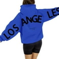 thumbnail image 2 of Oversize Hoodies for Women Trendy Fashion Letter Print Long Sleeve Hooded With Pocket Trendy Fall Clothes 2025 Blue, 2 of 3