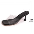 thumbnail image 4 of Women's Clear Square Open Toe High Heel Sandals Fashion Slip On Backless Crystal Stiletto Heel Slide Sandals Sexy Wedding Party Prom Dress Shoes, 4 of 8