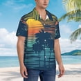 thumbnail image 2 of Lsque Palm Trees pattern Hawaiian Shirt for Men, Unisex Summer Beach Casual Short Sleeve Button Down Shirts-3X-Large, 2 of 9