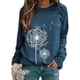 thumbnail image 3 of Camiseta Mujer Manga larga Cuello redondo Tops Poliéster Suéter deportivo Ropa con estampado informal, Azul, S Sweethay AP003791-22, 3 of 6