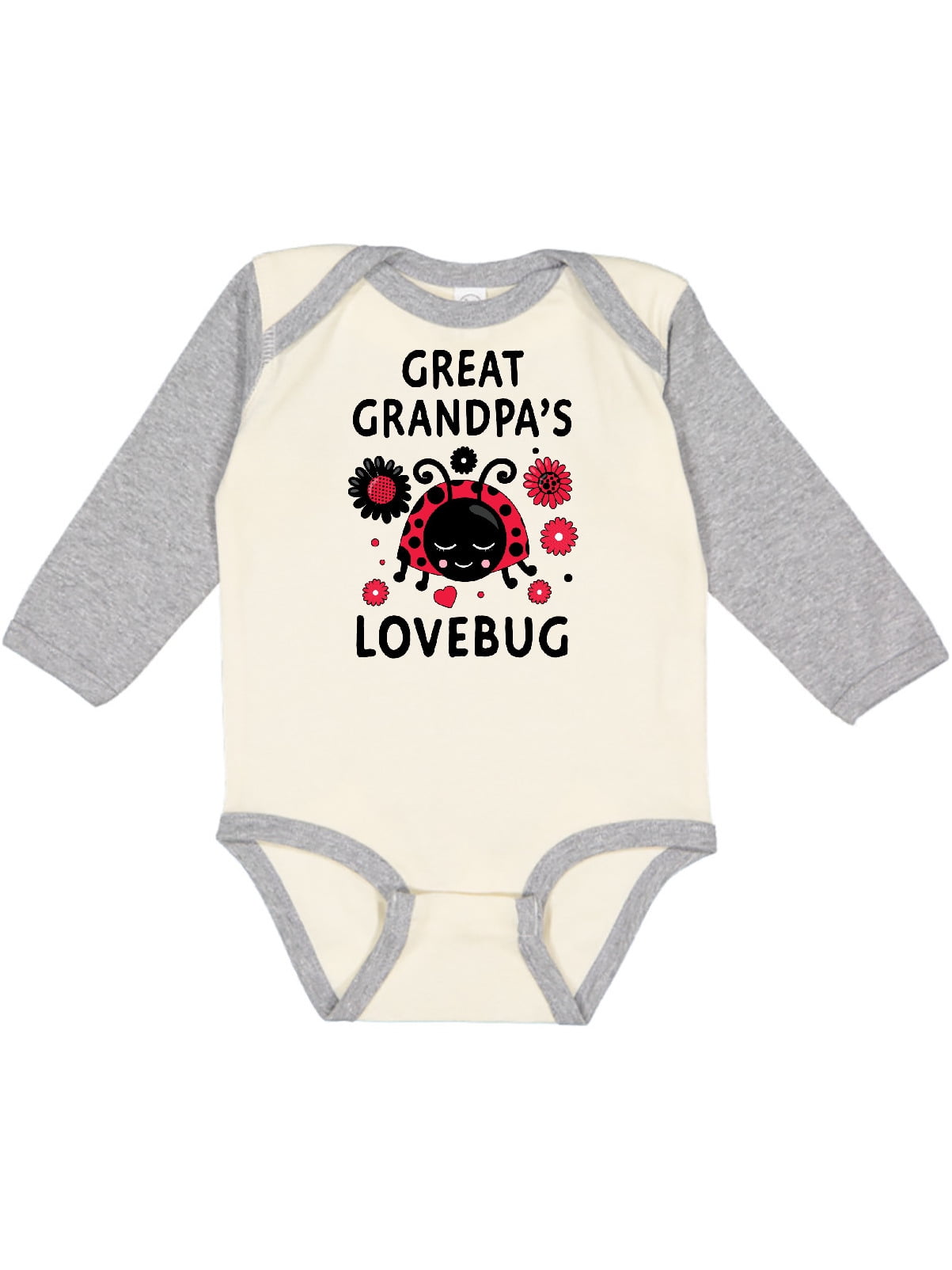 inktastic Valentines Day Great Grandpas Lovebug Long Sleeve Creeper 