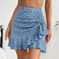 thumbnail image 3 of Perfectbot Women's Ruffle A-Line Mini Skirt - Floral Print Tiered Boho Flowy Summer Short Skirt, 3 of 4