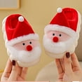 thumbnail image 5 of ERkkoi Christmas Slippers Santa Claus Fuzzy Slippers For Kids Memory Foam Non-Skid Bottoms Winter Warm House Slippers Funny Cozy Cute Indoor Shoes Red 11-12 Years, 5 of 8