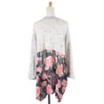 thumbnail image 3 of Audrey 3+1 Cozy Trendy Contrast Knit Woven Floral Print Cardigan Sweater Wrap, 3 of 5