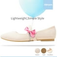 thumbnail image 3 of Mary Jane Flat Shoes Round Toe Ballet Flats for Women Dressy Fabric Business Flats Comfortable Classic Strap Flats for Office(Beige,US6), 3 of 7