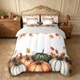 thumbnail image 3 of Erosebridal Pumpkin Harvest 7-Piece Twin Bedding,Fall Pumpkins Bedding Comforter Set,Cream,Reversible, 3 of 6