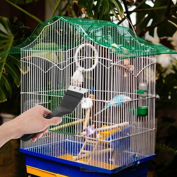 QIFULL Multi Function Bird Cage Brush and Scraper with Stainless Steel Shovel for Cage Hygiene