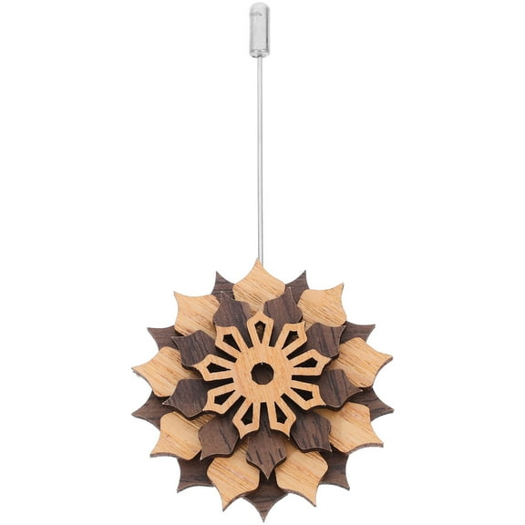 LULULION Wedding Boutonniere Pin Wooden Flower Brooch White Metal For Suit Men