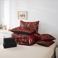 thumbnail image 5 of Manfei Triangle Aztec Adult Bedding Comforter Set 7 Pieces, Cartoon Red Botanical Cactus Full Bedding Set, Vintage Western Bohemian Reversible Fitted Sheet Flat Sheet, Super Cozy Room Decor, 5 of 7